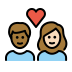 couple with heart, person, person, medium-dark skin tone, light skin tone